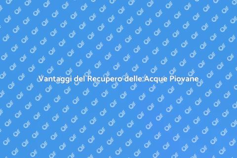 Recupero Acque Piovane: Sostenibilità