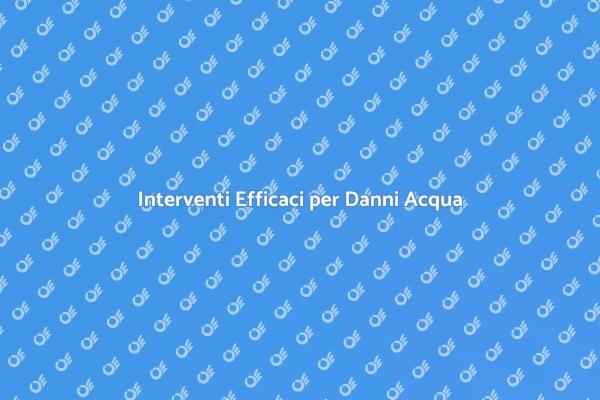 Ristrutturazione e Pulizia Danni Acqua