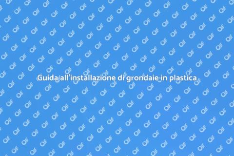Grondaia di plastica: installazione facile