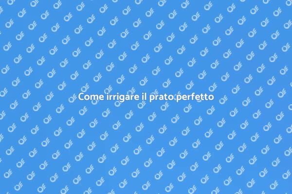Irrigazione efficace per il tuo prato