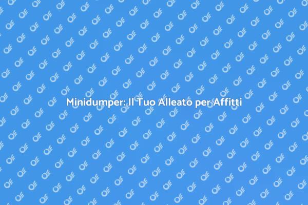 Minidumper: Efficienza per Ogni Lavoro
