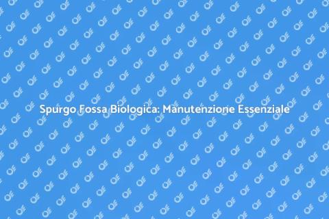 Manutenzione Spurgo Fossa Biologica