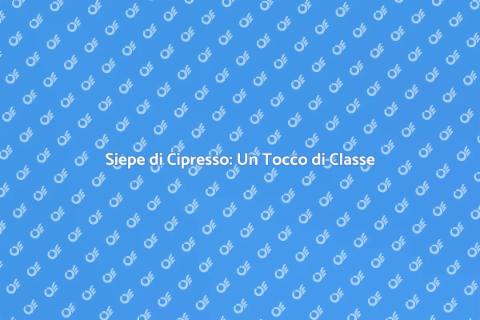 Siepe di Cipresso: Eleganza e Privacy