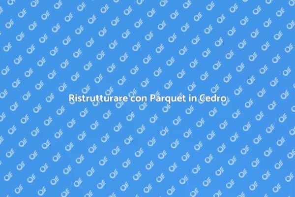 Eleganza del Parquet in Cedro
