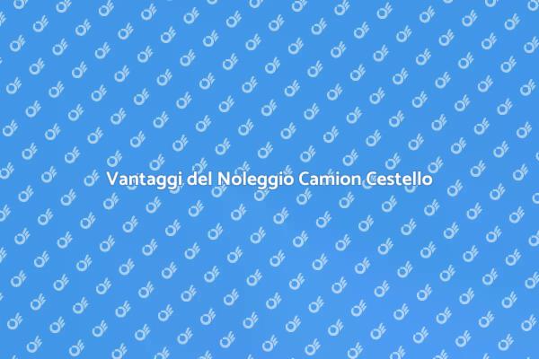 Scopri i Vantaggi del Camion con Cestello