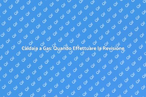 Revisione Caldaia a Gas: Sicurezza e Comfort