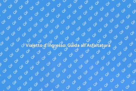 Asfaltare Vialetto d'Ingresso di Eccellenza
