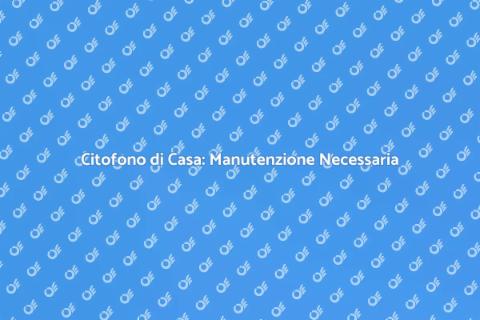 Manutenzione Citofono di Casa Essenziale