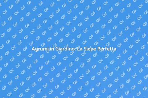 Siepe di Agrumi: Verde e Aromi