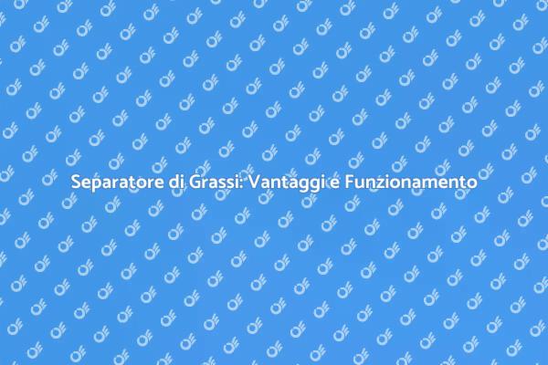 Separatore di Grassi: Soluzioni Efficaci