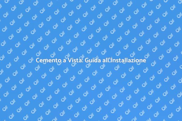 Cemento a Vista: Design e Funzionalità
