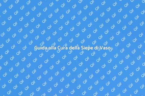 Curare una Siepe di Vaso con Successo