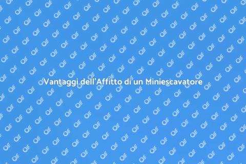 Affittare un Miniescavatore: Vantaggi