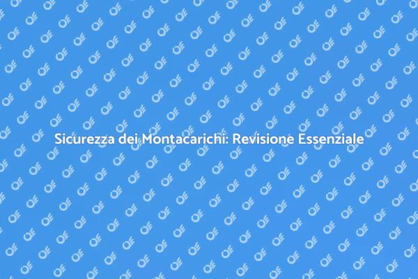 Importanza della Revisione dei Montacarichi