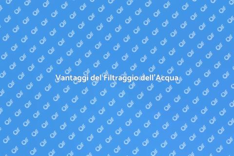 Sistema di Filtraggio Acqua: Vantaggi
