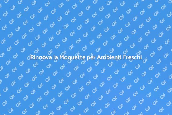 Rinnova i Tuoi Spazi con la Moquette