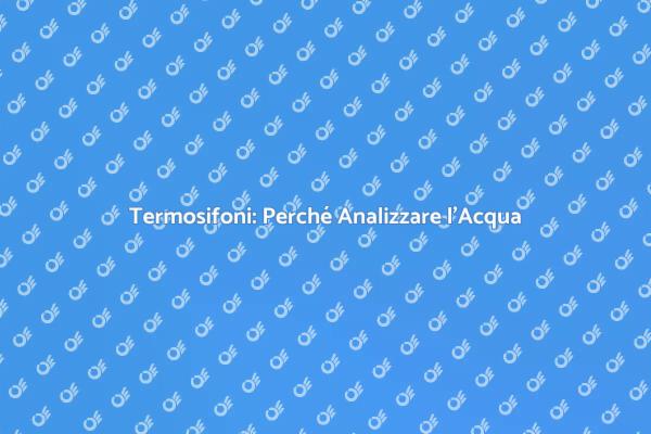 Manutenzione Termosifoni: L'Acqua Conta!