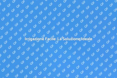 Sistema Irrigazione Facile e Veloce