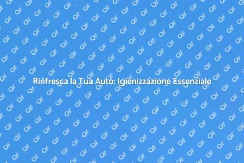 Igienizzazione Macchina: Rinfresca il Tuo Viaggio
