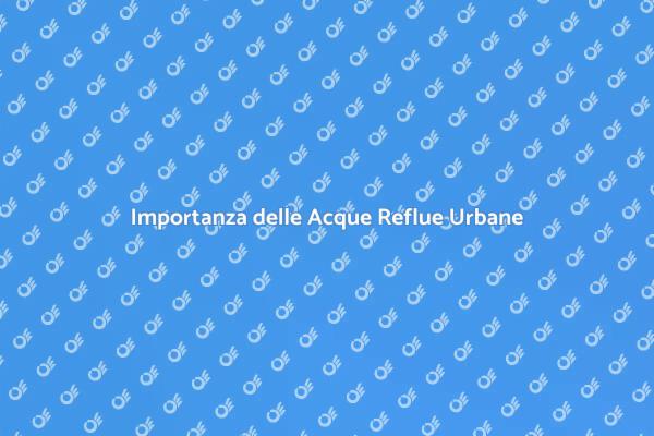 Acque Reflue: Soluzioni per le Città