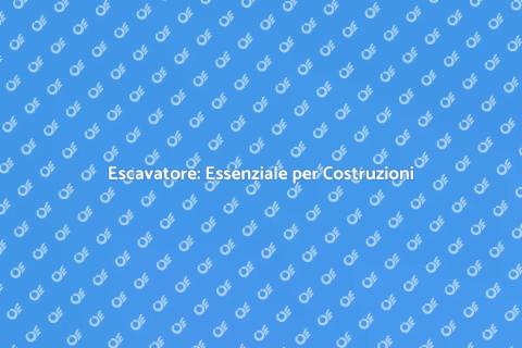 Escavatore: Chiave per Ristrutturazioni