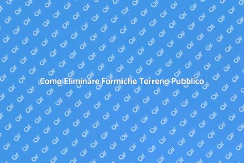 Disinfestare Formiche Terreno Pubblico