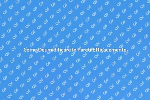 Deumidificazione delle Pareti Essenziale