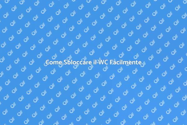 Sblocca il Tuo WC: Ecco Come Fare