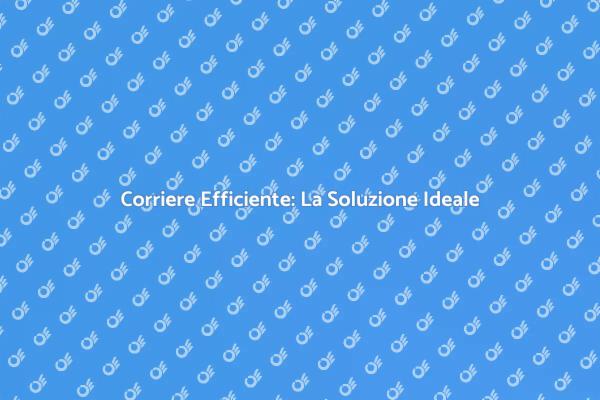 Il Corriere Giusto per Ogni Spedizione