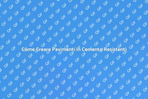 Pavimento in Cemento Resistente