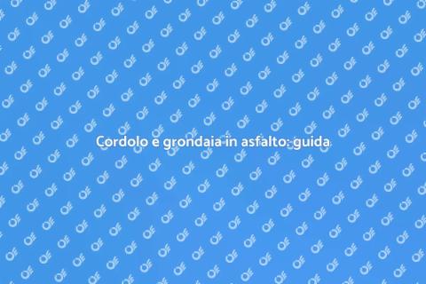 Costruire cordolo e grondaia in asfalto