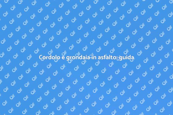 Guida alla costruzione di cordolo e grondaia