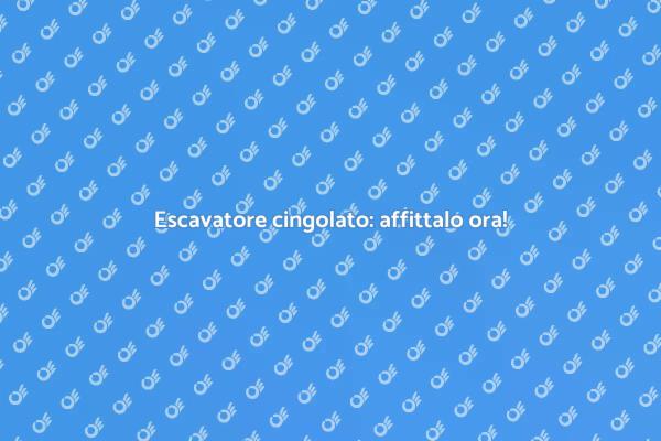 Escavatore cingolato: il tuo alleato edile
