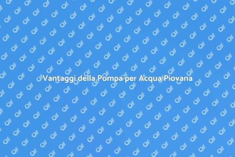 Installazione Pompa Acqua Piovana