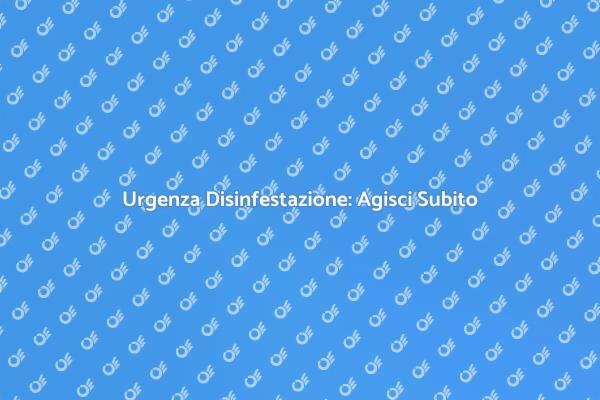 Disinfestazione: Soluzioni Immediate