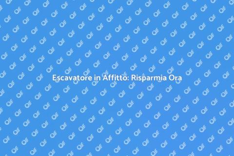 Affitto Escavatore a Buon Prezzo