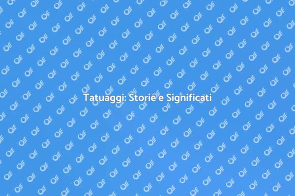 Tatuaggi: Espressione di Identità