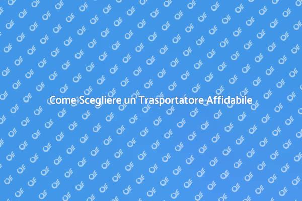 Trasporti Semplici: Scegli il Giusto Trasportatore