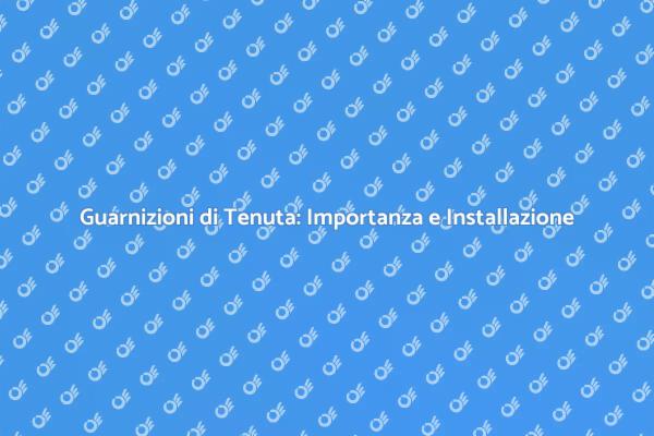 Guarnizioni di Tenuta: Come Installarle