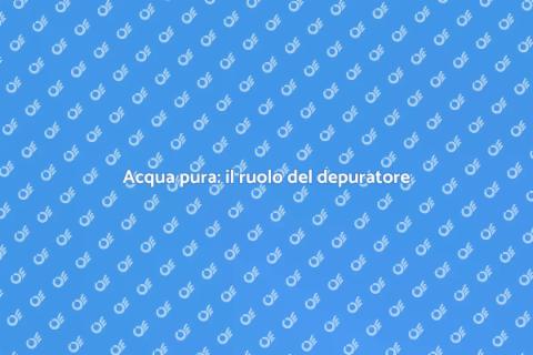 Depuratore d'acqua: una necessità