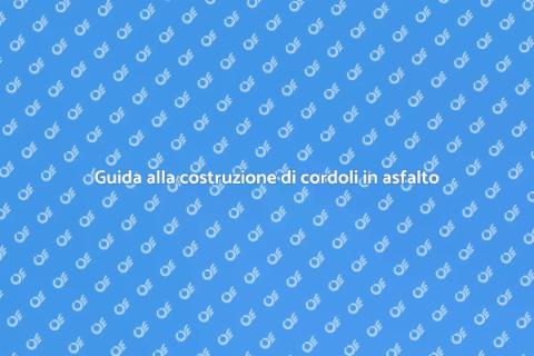 Costruire cordolo e grondaia in asfalto