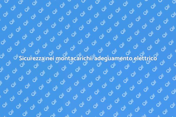 Sicurezza e efficienza dei montacarichi