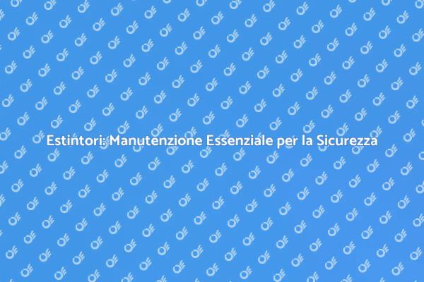 Sicurezza e Manutenzione Estintori: Scopri di più