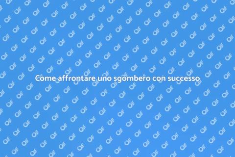 Sgombero: liberati del superfluo