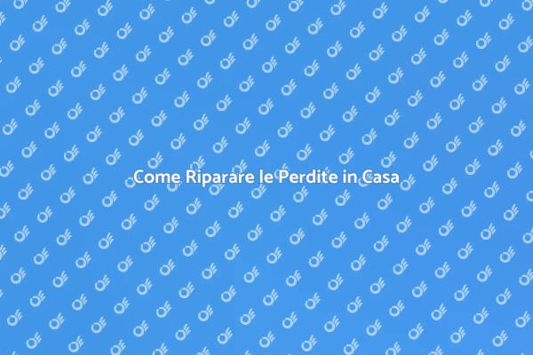 Riparazioni Efficaci per Perdite Domestiche