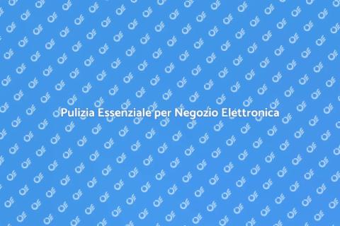 Manutenzione e Pulizia Negozio Elettronica