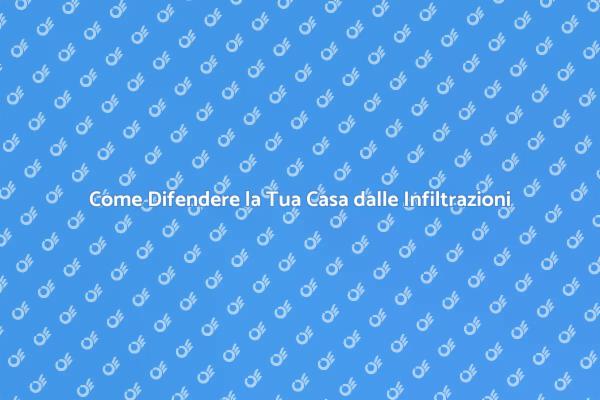 Infiltrazioni: Difendi la Tua Casa!