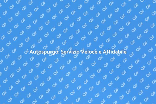 Autospurgo: Risolvi i Tuoi Problemi