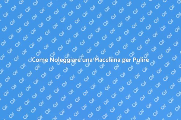 Guida al Noleggio di Macchine per Lavaggio