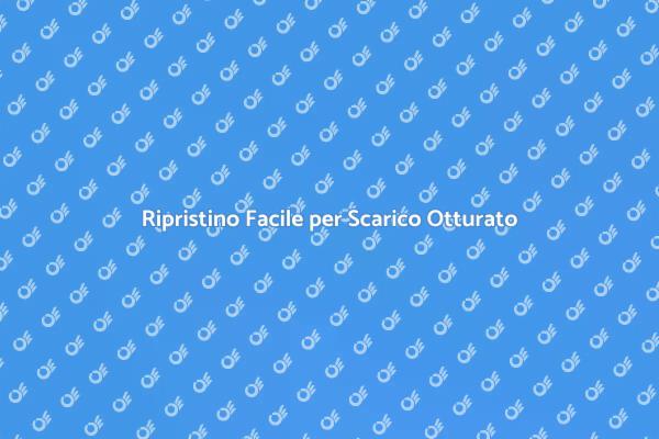 Soluzioni per Ripristinare Scarichi